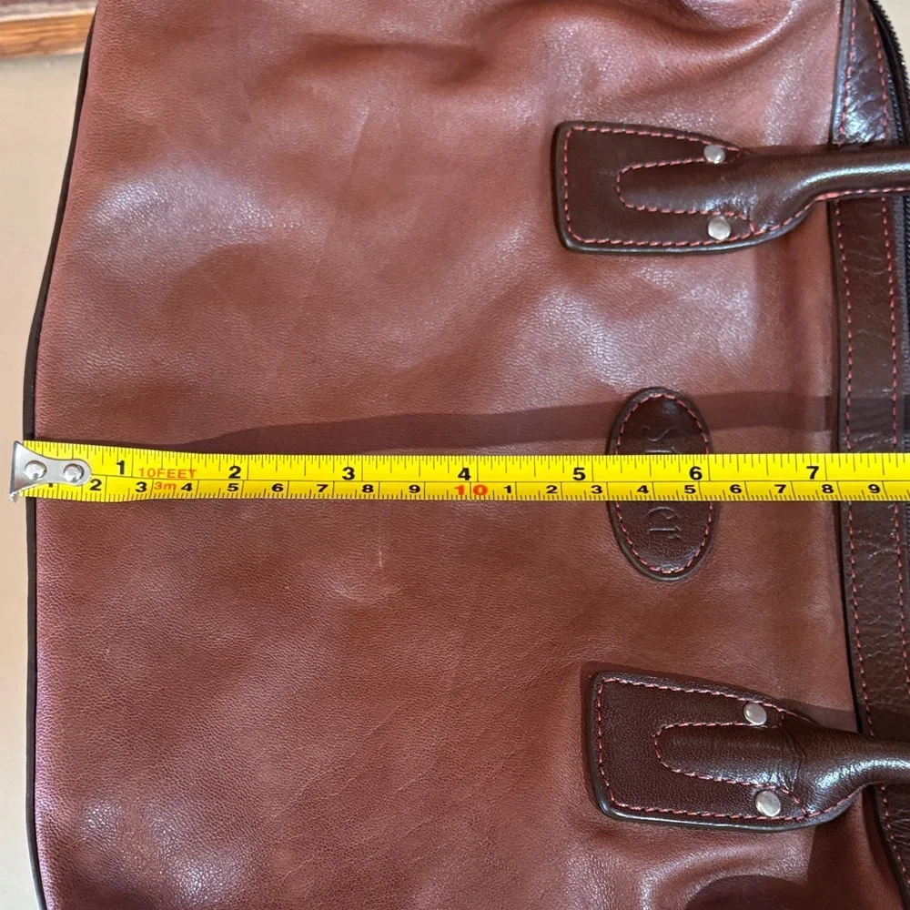 Vince Camuto Men's Classic Brown Leather Briefcase